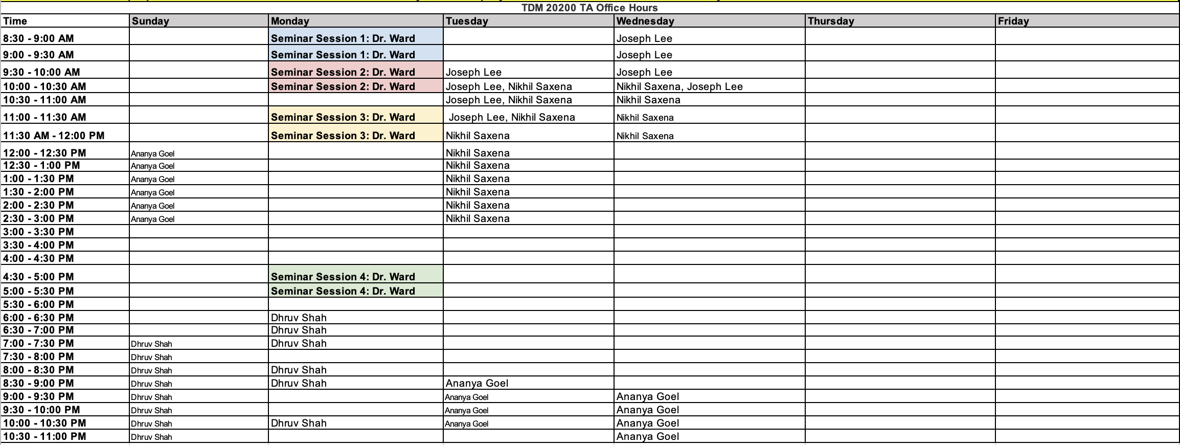 TDM 202 Office Hours